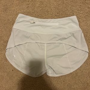 Lululemon White Speed Up Shorts